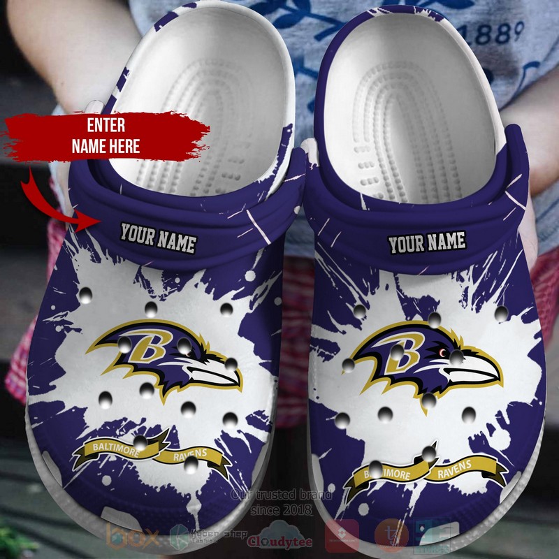 NFL_Baltimore_Ravens_Custom_Name_Crocband_Crocs_Clog_Shoes