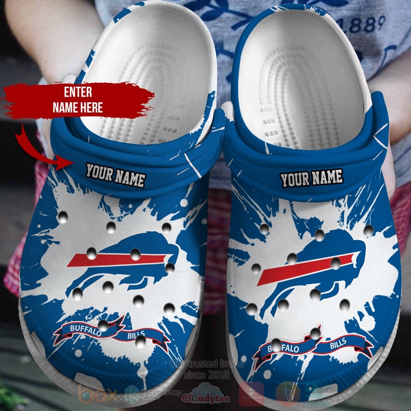 NFL_Buffalo_Bills_Custom_Name_Blue_Pattern_Crocband_Crocs_Clog_Shoes_1