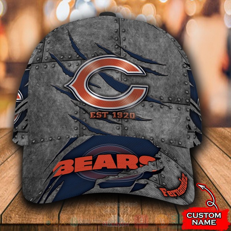NFL_Chicago_Bears_Custom_Name_Grey_Cap