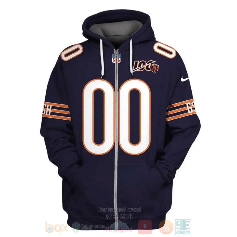 NFL_Chicago_Bears_Personalized_Navy_3D_Hoodie_Shirt