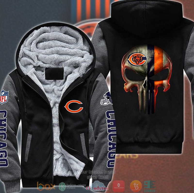NFL_Chicago_Bears_Punisher_Skull_3d_Fleece_Hoodie
