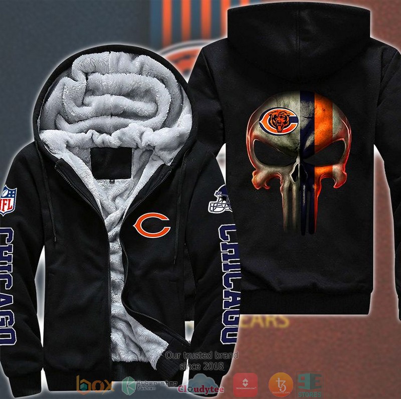 NFL_Chicago_Bears_Punisher_Skull_3d_Fleece_Hoodie_1