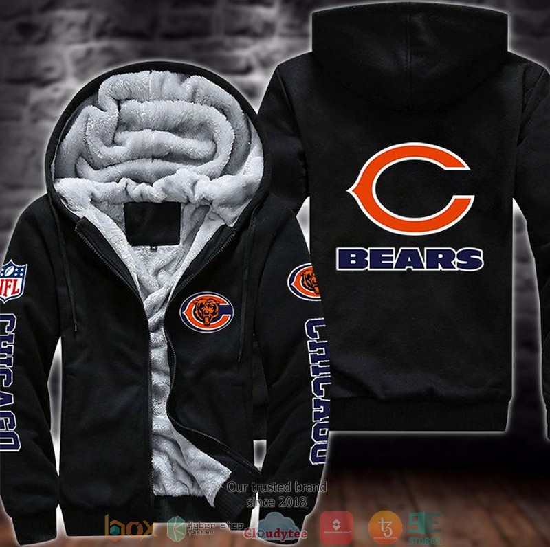 NFL_Chicago_Bears_logo_3d_fleece_hoodie_jacket