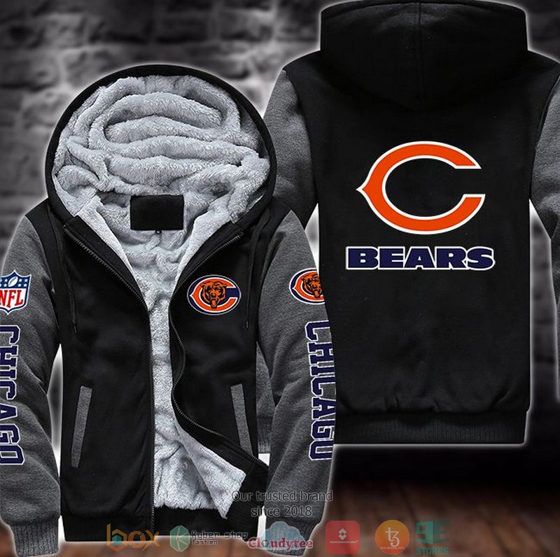 NFL_Chicago_Bears_logo_3d_fleece_hoodie_jacket_1