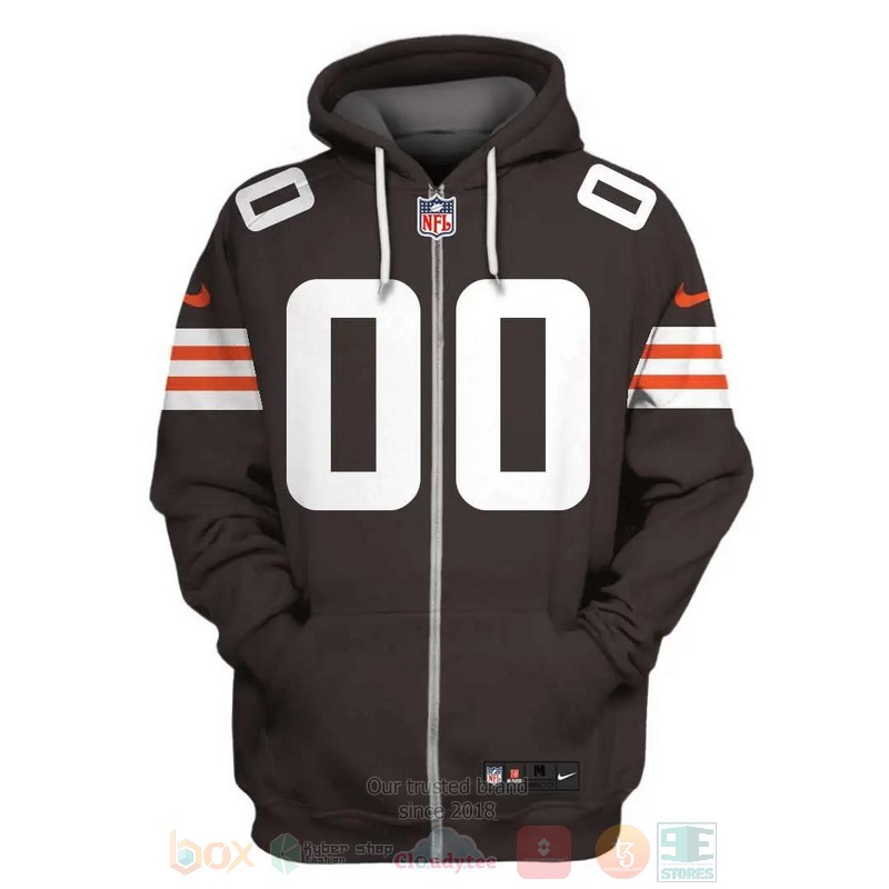 NFL_Cleveland_Browns_Personalized_Brown_3D_Hoodie_Shirt