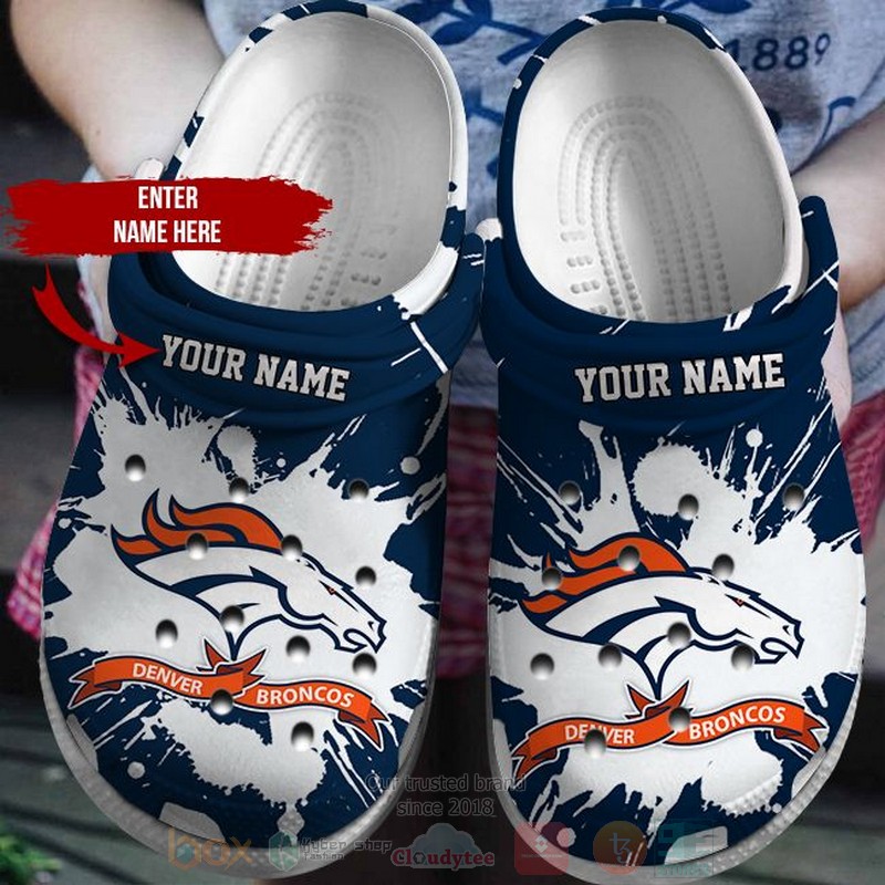 NFL_Denver_Broncos_Custom_Name_Navy-White_Crocband_Crocs_Clog_Shoes