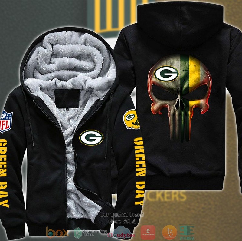 NFL_Green_Bay_Packers_Color_Line_Punisher_Skull_3d_fleece_hoodie_jacket