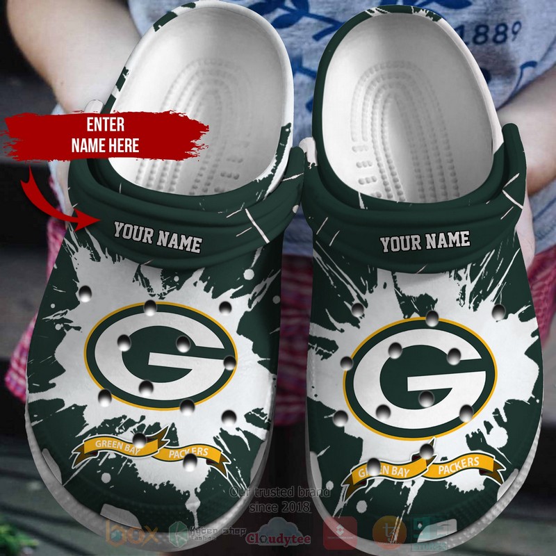 NFL_Green_Bay_Packers_Custom_Name_Green-White_Crocband_Crocs_Clog_Shoes