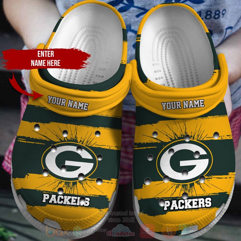 NFL_Green_Bay_Packers_Custom_Name_Green-Yellow_Crocband_Crocs_Clog_Shoes