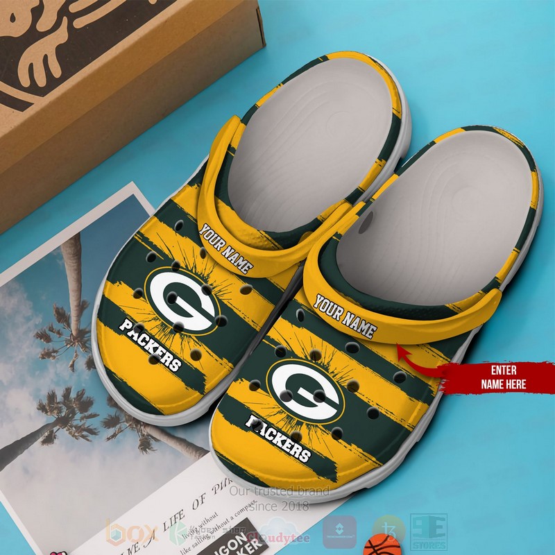 NFL_Green_Bay_Packers_Custom_Name_Green-Yellow_Crocband_Crocs_Clog_Shoes_1