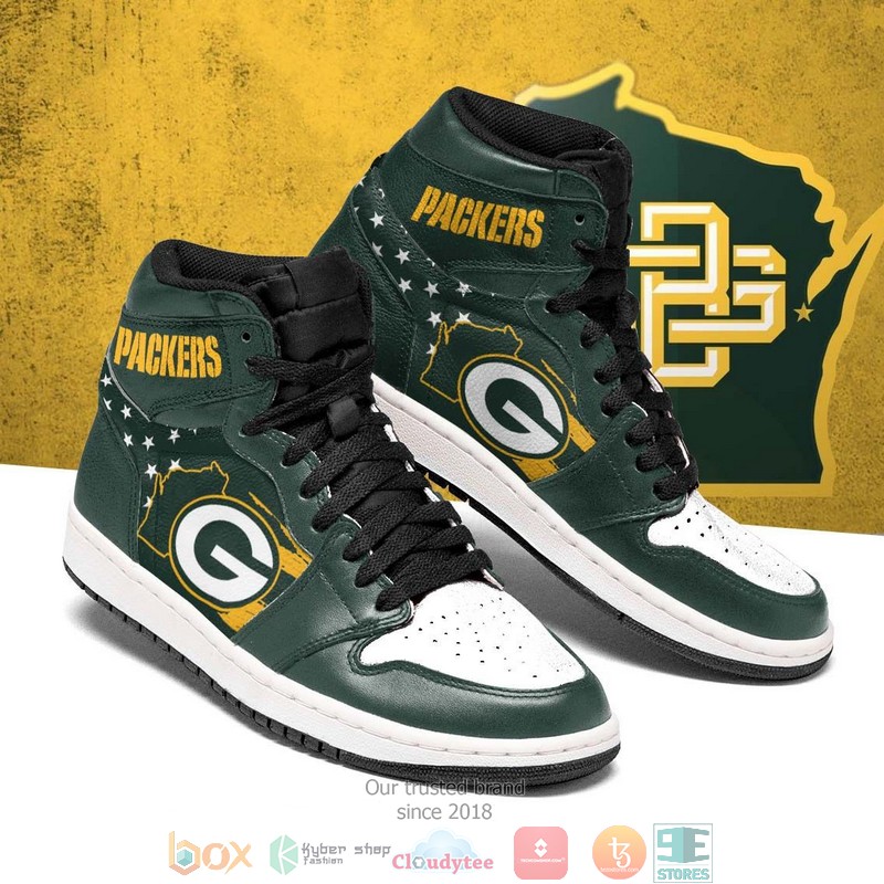 NFL_Green_Bay_Packers_Green_Air_Jordan_High_Top_Shoes