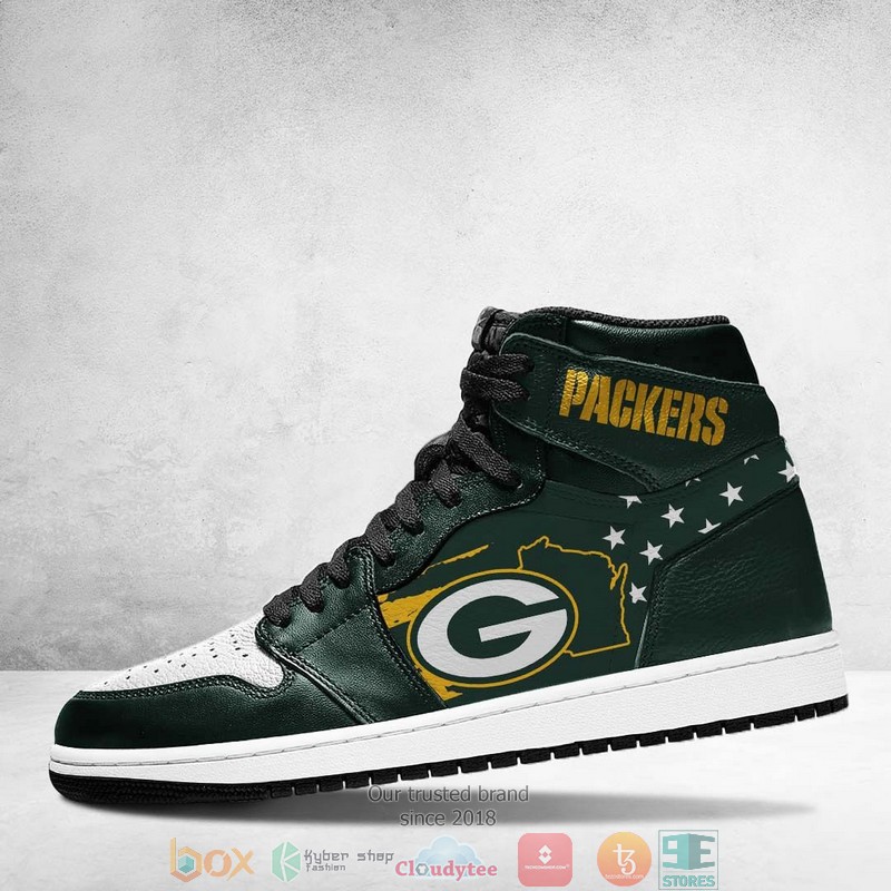 NFL_Green_Bay_Packers_Green_Air_Jordan_High_Top_Shoes_1