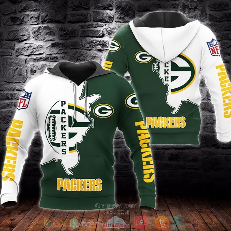 NFL_Green_Bay_Packers_Green_White_3d_hoodie