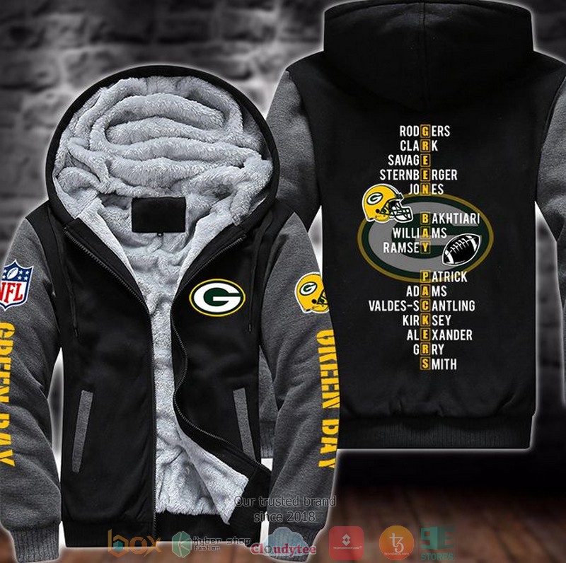 NFL_Green_Bay_Packers_Players_name_3d_fleece_hoodie_jacket_1