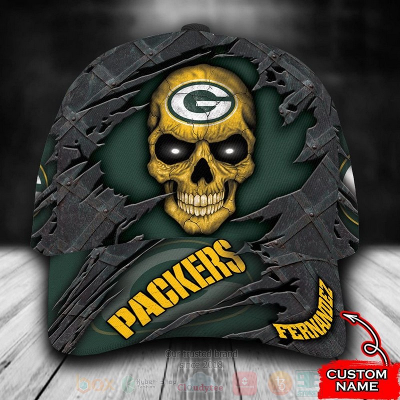 NFL_Green_Bay_Packers_Skull_Custom_Name_Grey_Cap