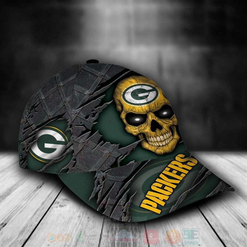 NFL_Green_Bay_Packers_Skull_Custom_Name_Grey_Cap_1