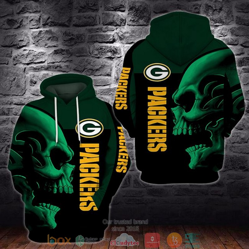 NFL_Green_Bay_Packers_Skull_Green_Black_3d_hoodie
