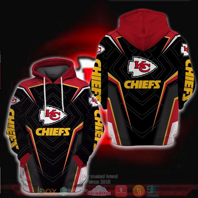 NFL_Kansas_City_Chiefs_Black_Red_3d_hoodie
