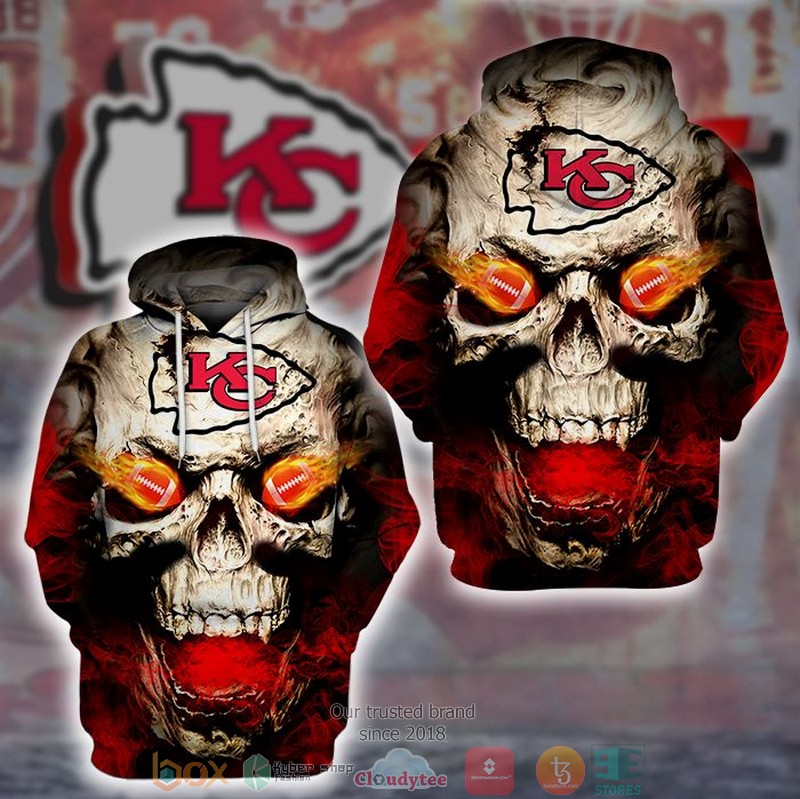 NFL_Kansas_City_Chiefs_Flame_Skull_Red_3d_hoodie