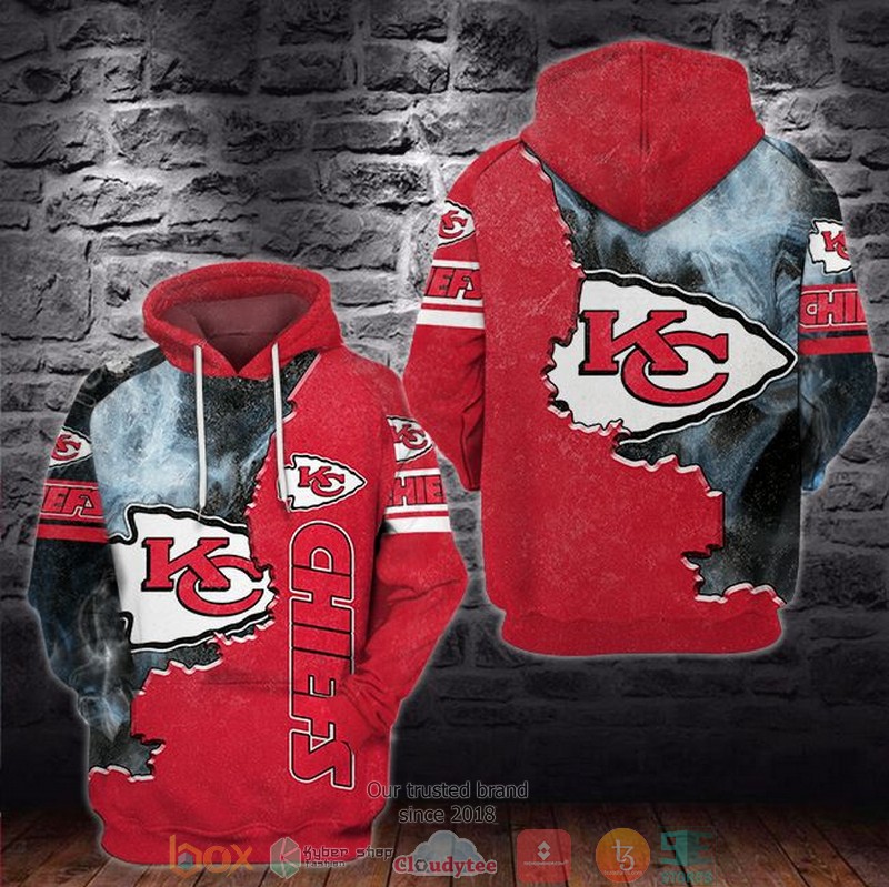 NFL_Kansas_City_Chiefs_Smoke_Red_3d_hoodie