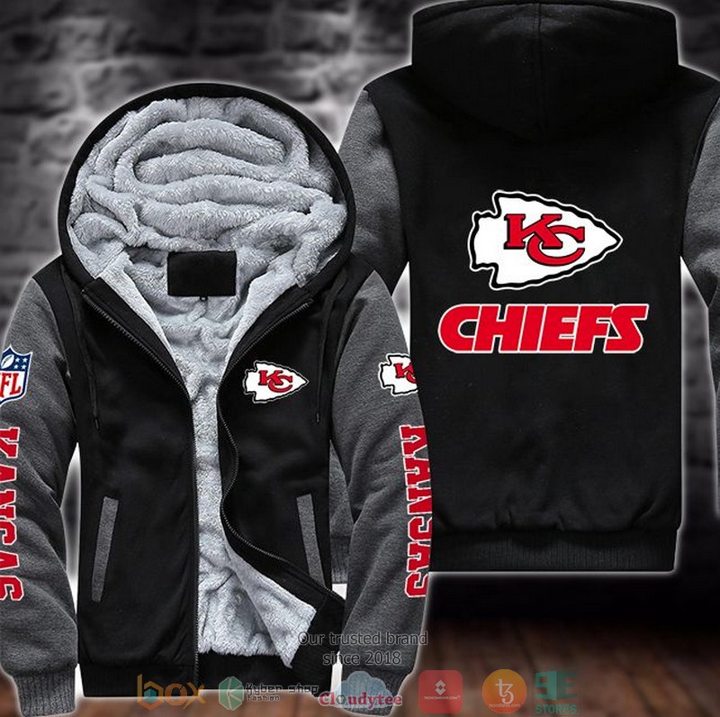 NFL_Kansas_City_Chiefs_logo_3d_Fleece_Hoodie_Jacket_1