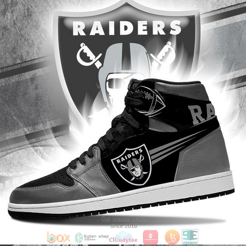 NFL_Las_Vegas_Raiders_Black_Grey_Air_Jordan_High_Top_Shoes