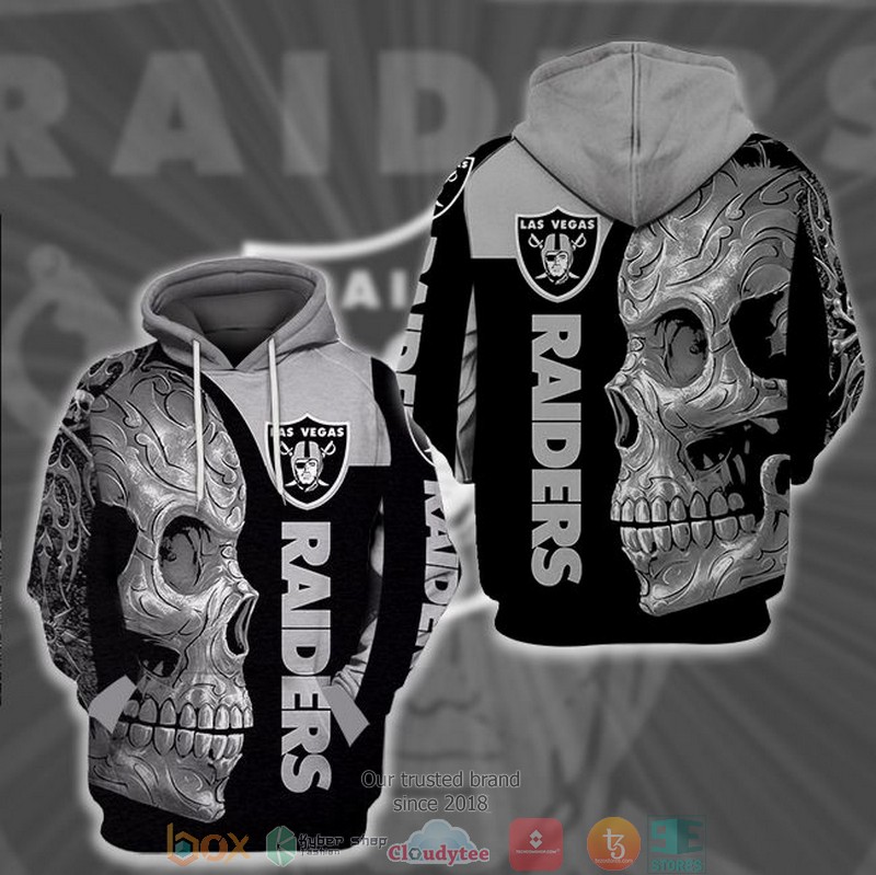 NFL_Las_Vegas_Raiders_Grey_Skull_3d_hoodie
