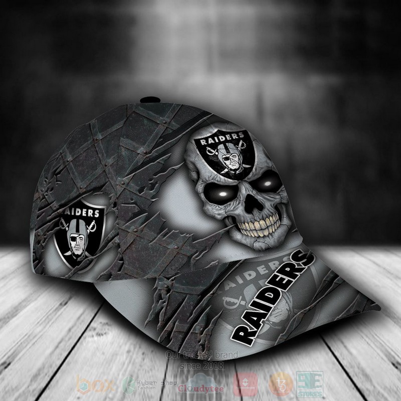 NFL_Las_Vegas_Raiders_Skull_Custom_Name_Grey_Cap_1