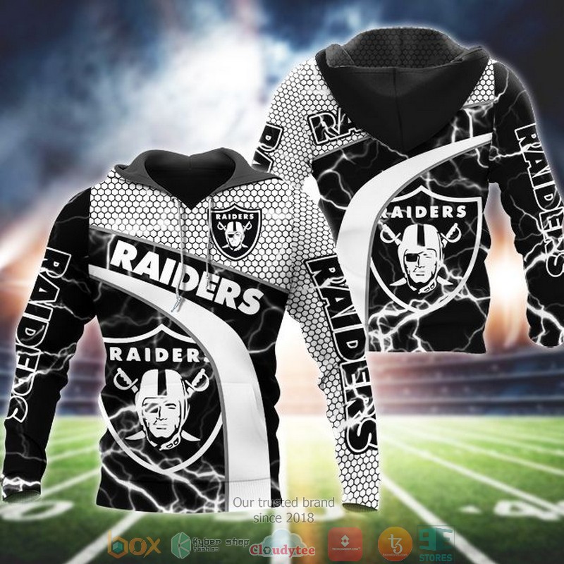 NFL_Las_Vegas_Raiders_lightning_Black_3d_hoodie