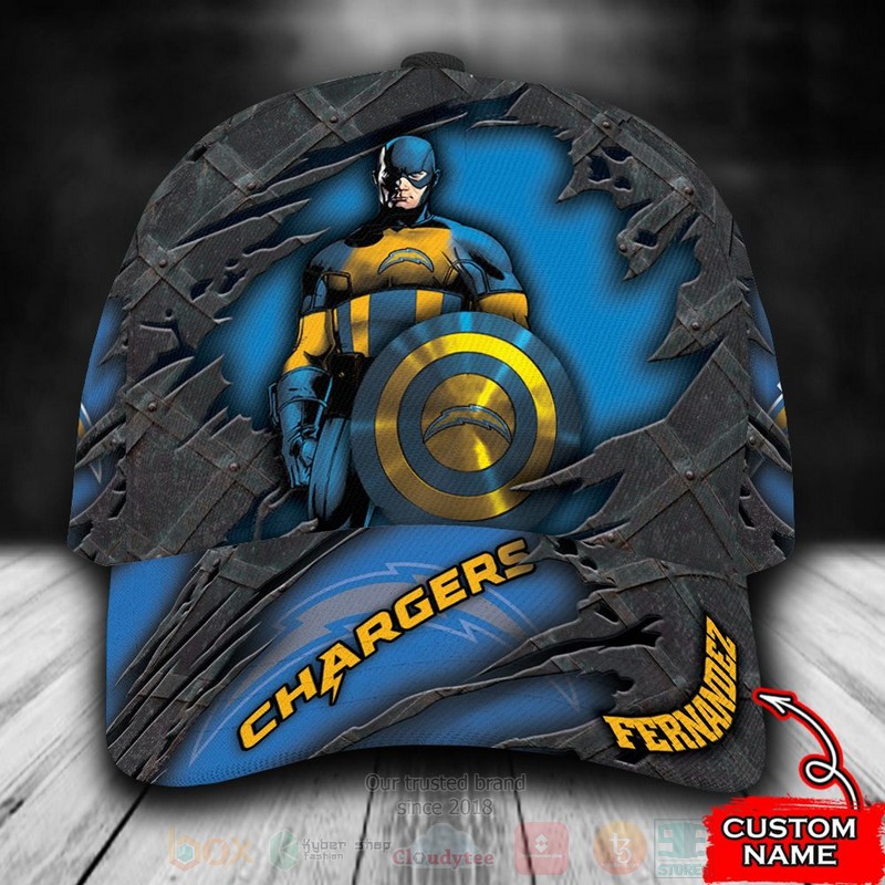 NFL_Los_Angeles_Chargers_Captain_America_Custom_Name_Cap