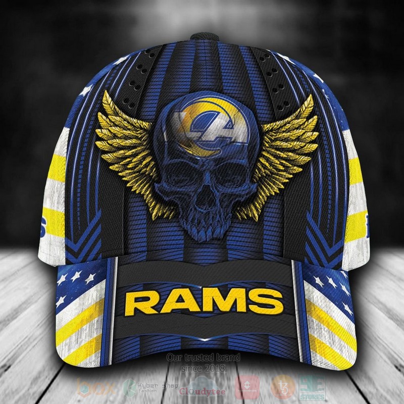 NFL_Los_Angeles_Rams_Skull_Custom_Name_Blue_Cap