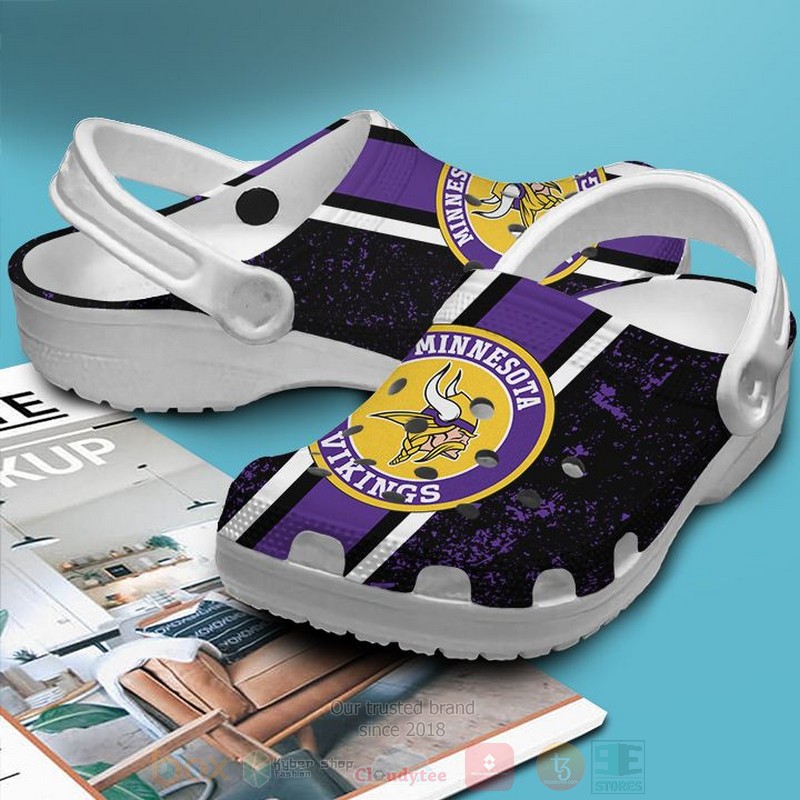 NFL_Minnesota_Vikings_Custom_Name_Purple-Black_Crocband_Crocs_Clog_Shoes_1