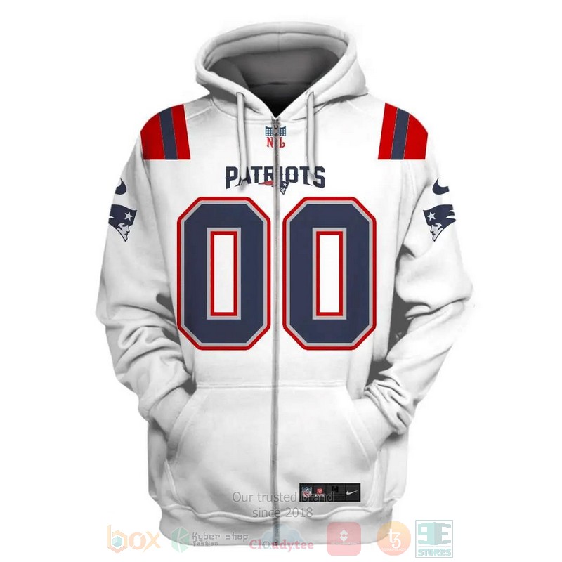 NFL_New_England_Patriots_Personalized_White_3D_Hoodie_Shirt