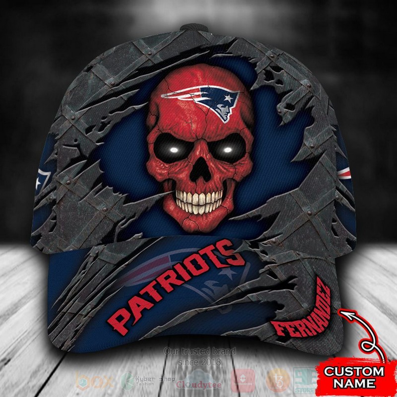 NFL_New_England_Patriots_Skull_Custom_Name_Grey_Cap