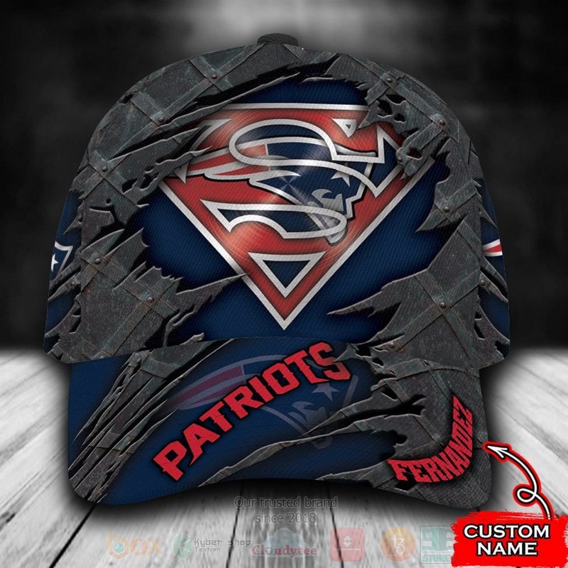 NFL_New_England_Patriots_Superman_Custom_Name_Navy-Grey_Cap