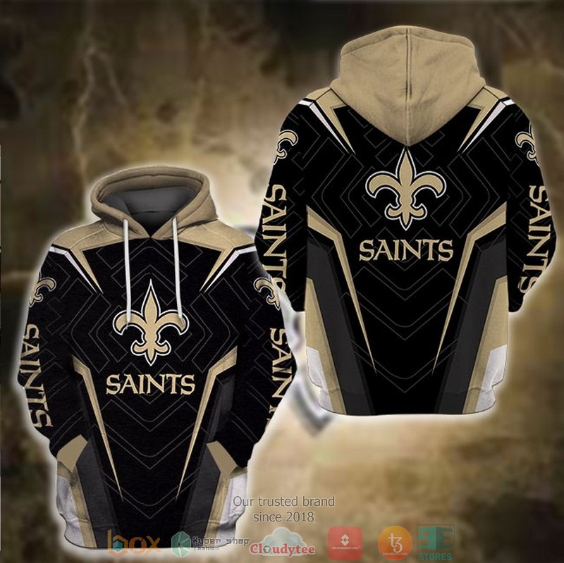 NFL_New_Orleans_Saints_Black_Yellow_3d_hoodie