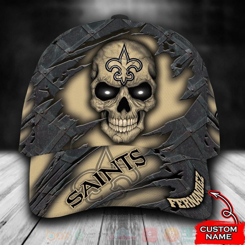 NFL_New_Orleans_Saints_Skull_Custom_Name_Cap
