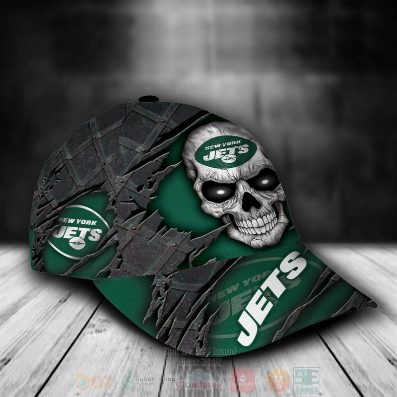 NFL_New_York_Jets_Skull_Custom_Name_Grey_Cap_1