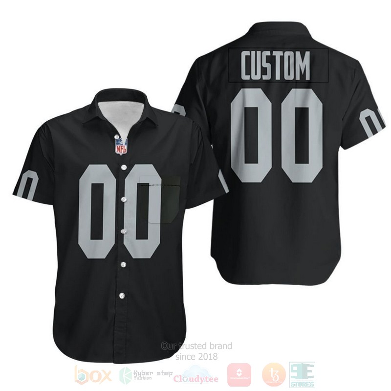 NFL_Oakland_Raiders_Personalized_Game_Black_Hawaiian_Shirt