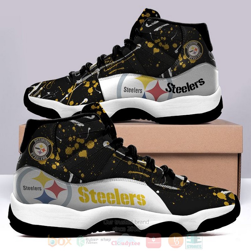 NFL_Pittsburgh_Steelers_Black-White_Air_Jordan_11_Shoes