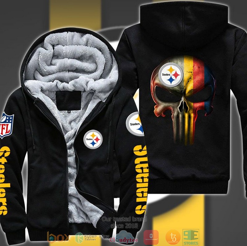 NFL_Pittsburgh_Steelers_Color_Line_Punisher_Skull_3d_fleece_hoodie_jacket