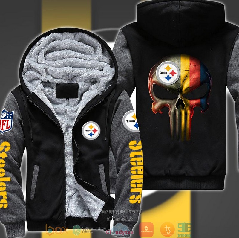 NFL_Pittsburgh_Steelers_Color_Line_Punisher_Skull_3d_fleece_hoodie_jacket_1
