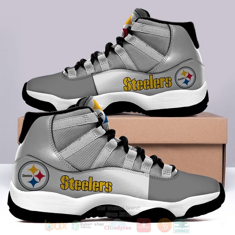 NFL_Pittsburgh_Steelers_Grey_Air_Jordan_11_Shoes