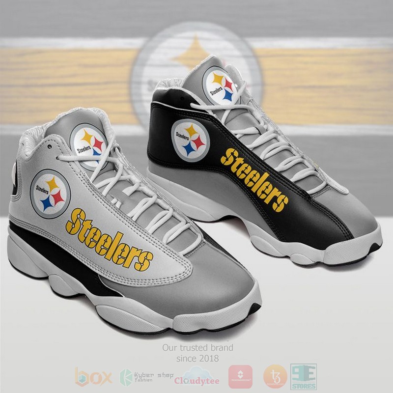 NFL_Pittsburgh_Steelers_Grey_Air_Jordan_13_Shoes_1