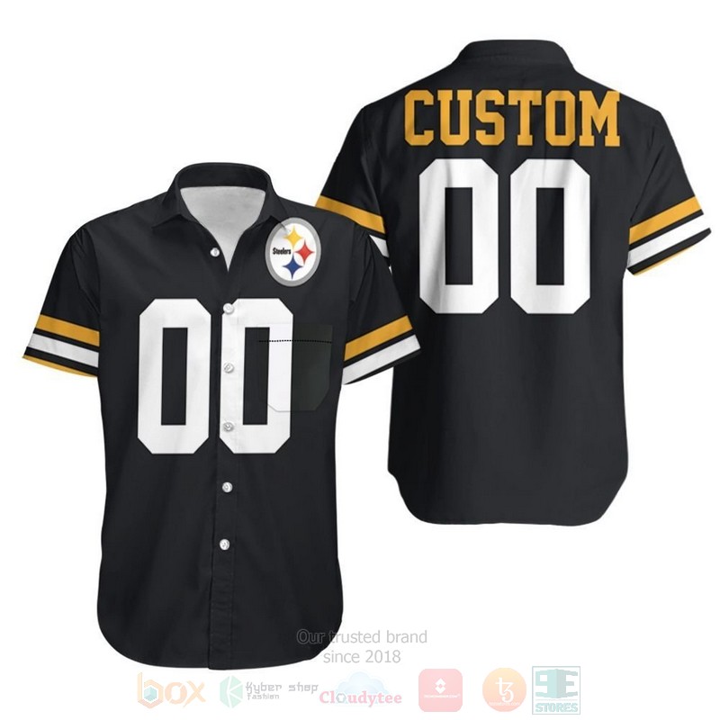 NFL_Pittsburgh_Steelers_Personalized_Game_Black_Hawaiian_Shirt