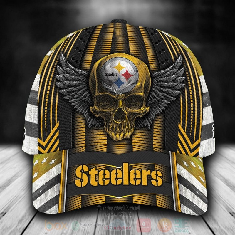 NFL_Pittsburgh_Steelers_Skull_Custom_Name_Yellow_Cap