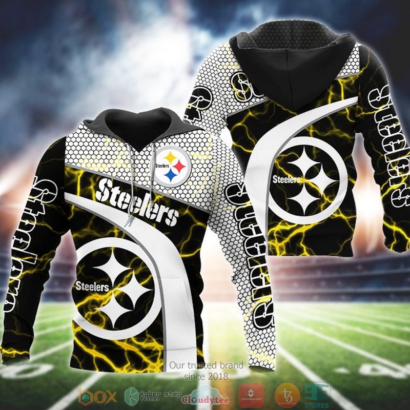 NFL_Pittsburgh_Steelers_lightning_Black_3d_hoodie
