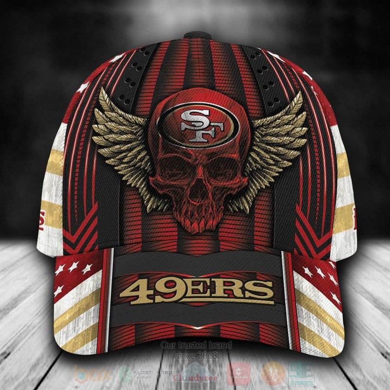 NFL_San_Francisco_49ers_Skull_Custom_Name_Red_Cap