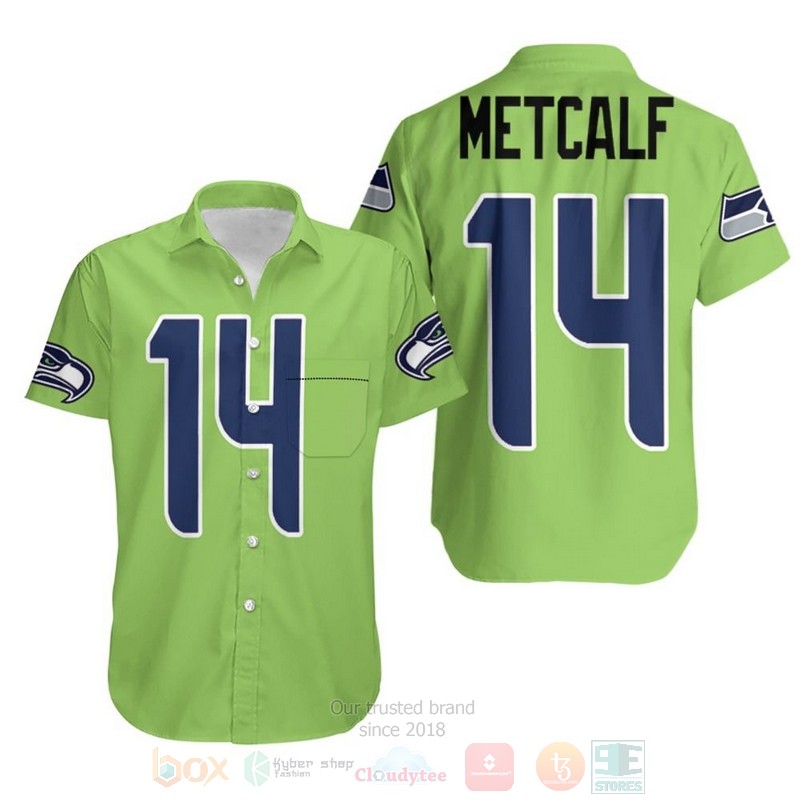 NFL_Seattle_Seahawks_D_K_Metcalf_Green_Rush_Legend_Hawaiian_Shirt