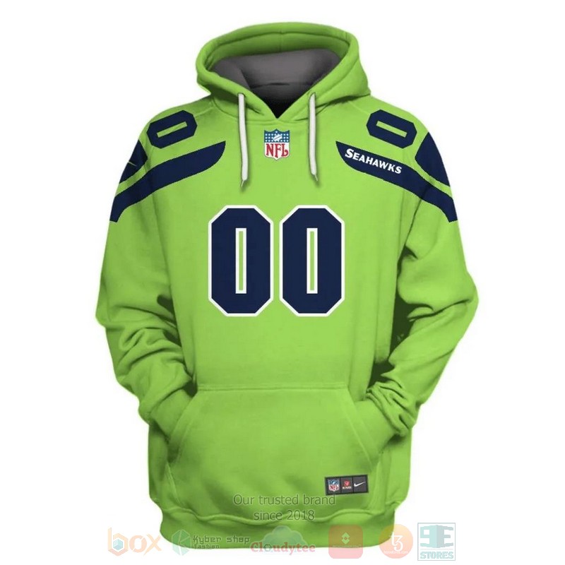 NFL_Seattle_Seahawks_Personalized_Green_3D_Hoodie_Shirt_1
